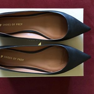 Custom-Made Black Leather Flats, 13M